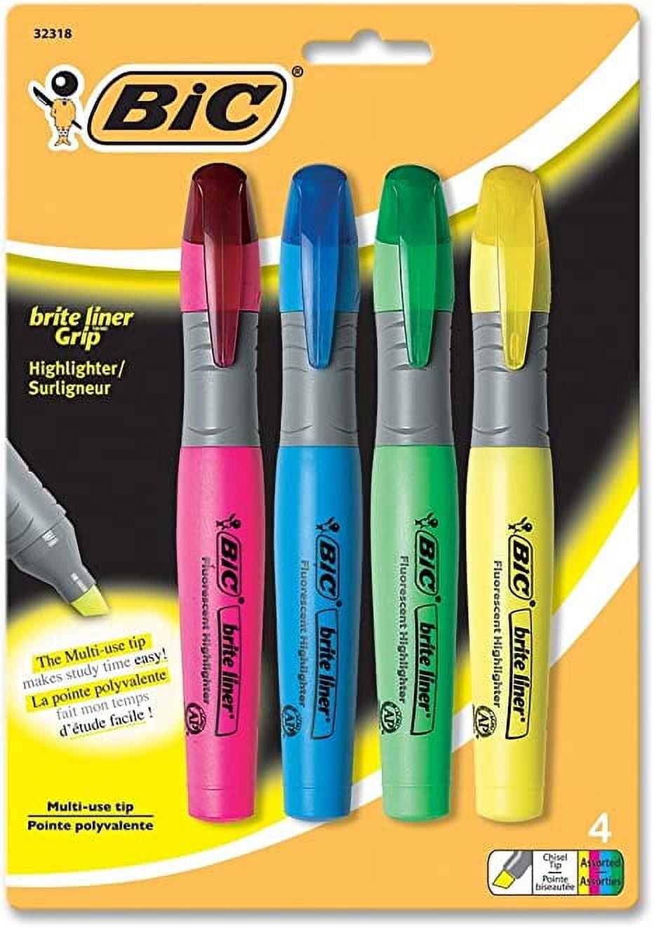 BIC Brite Liner Grip XL Highlighter Chisel Marker Point Style