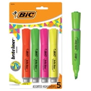 BIC Brite Liner XL Highlighter, Chisel Point, Back to School, Assorted Colors, 4-Count