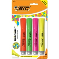 BIC Brite Liner Grip XL Tank Highlighters, Chisel Tip Highlighters, Assorted Colors, Pack of 4
