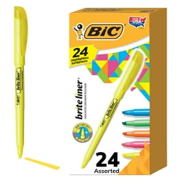 BIC Highlighter Grip Pastel, Adjustable Chisel Tip, Rubber Grip, Pack of 6  – Beauty Care Bag