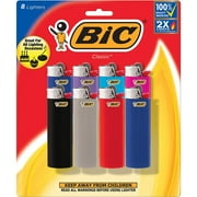 BIC Classic Lighters, Assorted Colors, 8 ct
