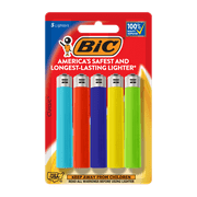 BIC Classic Pocket Lighter, Assorted Colors, Pack of 5 Lighters (Colors May Vary)