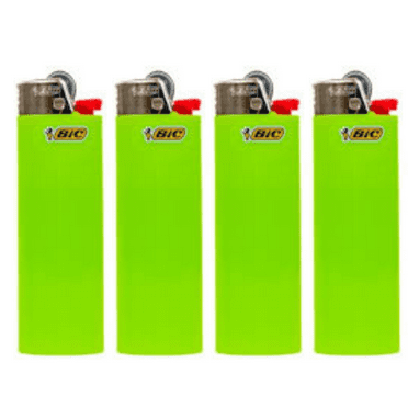 BIC Classic Pocket Lighters, Durable and Safe, 4 Count, Lime Green