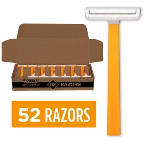 BIC Classic Sensitive Shaver Men's Disposable Razor, 1 Blade, 52 Pack