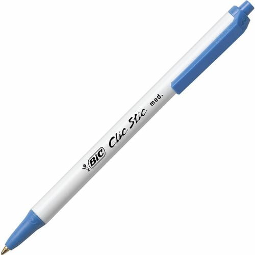 BIC Clic Stic Retractable Ballpoint Pens, Blue Ink, Clear Barrel (CSM11-BE) | 5 Dozen (60 Total)