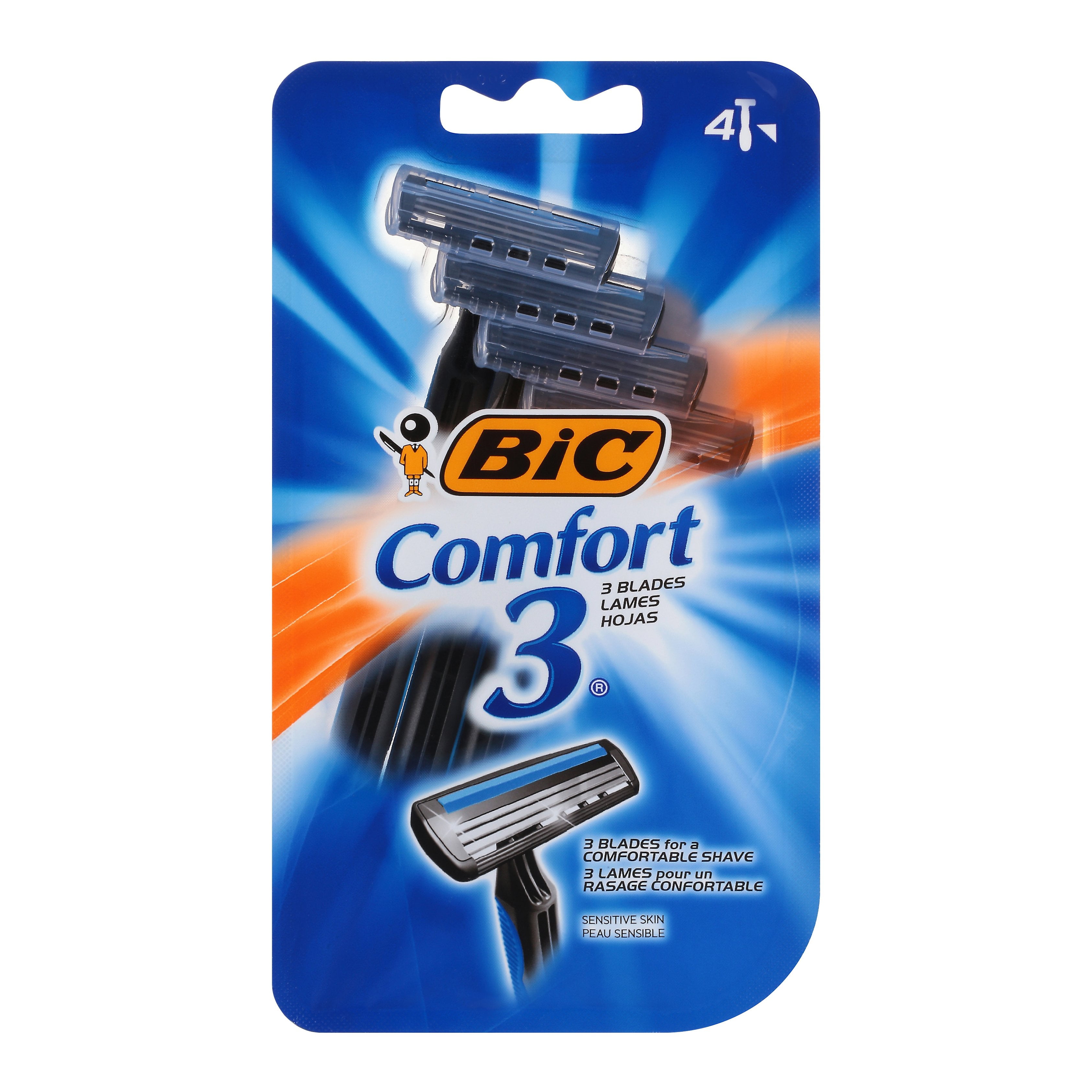 BIC Comfort 3 Disposable Razor - 4 ct (Packaging May Vary) - Walmart.com