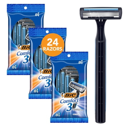 BIC Comfort 3 Disposable Razors, Men's, 24 Count