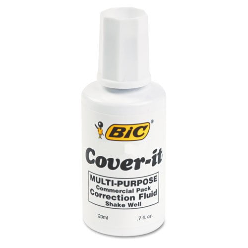 BIC CoverIt Correction Fluid, 20 ml Bottle, White