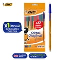 thumbnail image 1 of BIC Cristal Fine Point Ballpoint Pens Assorted Colours Quick Dry 0.8mm Tip Pen (Pack of 27), 1 of 6