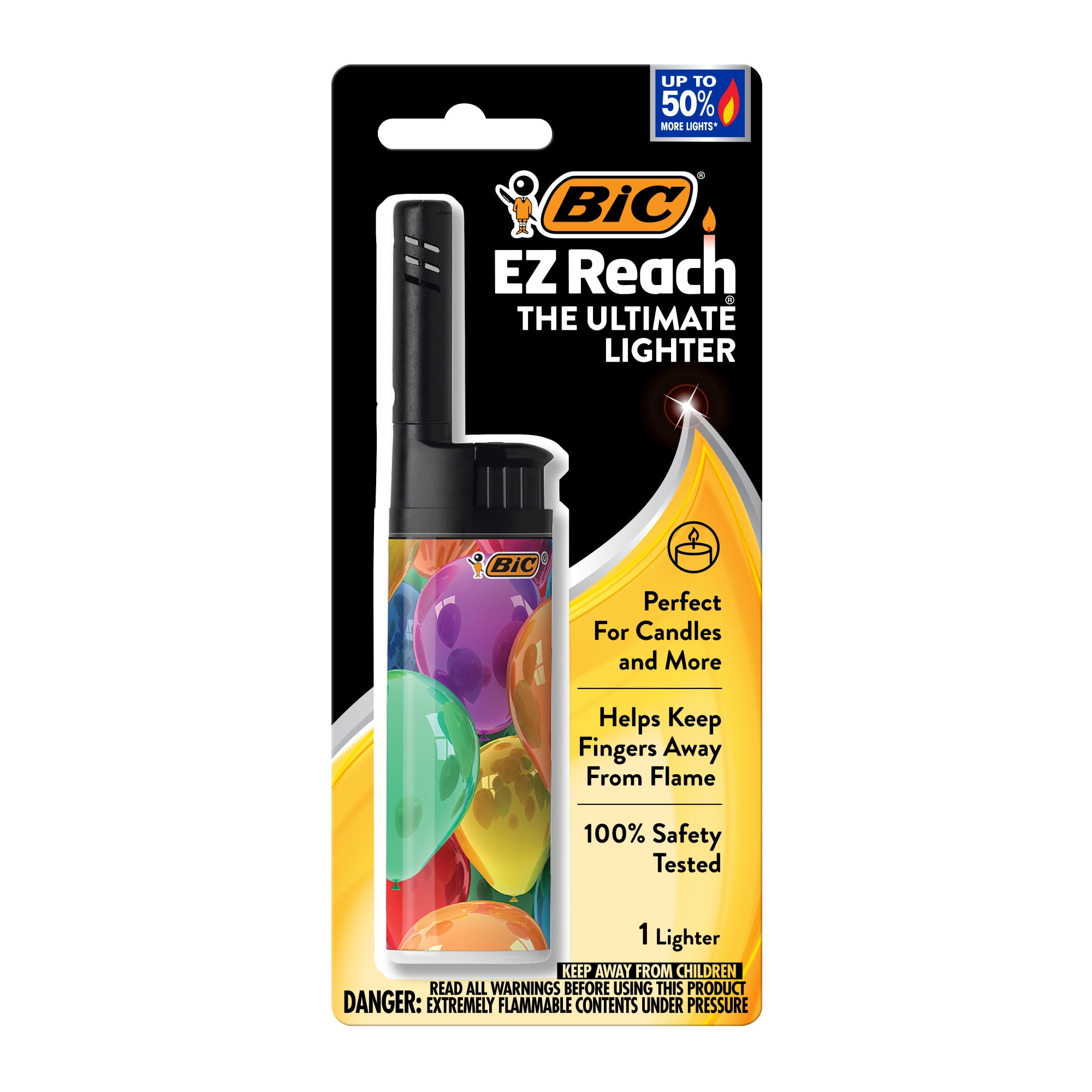 BIC EZ Reach Favorites Candle Lighter, Assorted Favorite Designs, 1-Pack (Designs Will Vary)