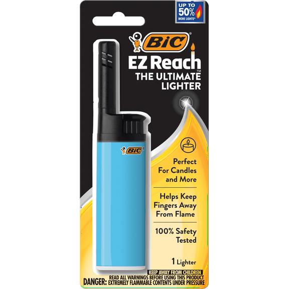 BIC EZ Reach Lighters, Assorted Colors, Pack of 1, Colors May Vary
