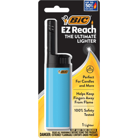 BIC EZ Reach Lighters Assorted Colors, Pack of 1, Child Resistant and Long-Lasting