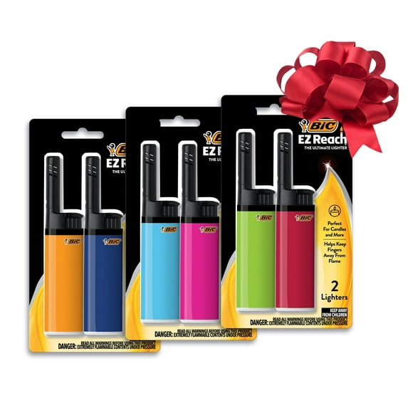BIC EZ Reach Candle Lighters, 6 Count Pack of Lighters (Assortment of Colors May Vary)