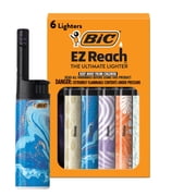 BIC EZ Reach Lighter, Home D cor Design, 6 Pack Assortment of Designs May Vary