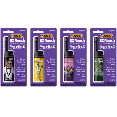 BIC EZ Reach Lighters, Snoop Dogg Collection, 4-Pack (Assortment of Designs will Vary)
