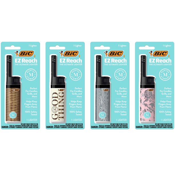 BIC EZ Reach Martha Stewart Lighter, 4-Pack (Assortment of