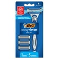 thumbnail image 1 of BIC Easy Rinse Anti-Clogging Men's 4-Blade Manual Refillable Razors with 3 Cartridges, 1 of 13
