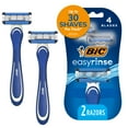 thumbnail image 1 of BIC EasyRinse Anti-Clogging Men's Disposable Razors, 4 Blades, 2 Count, 1 of 9