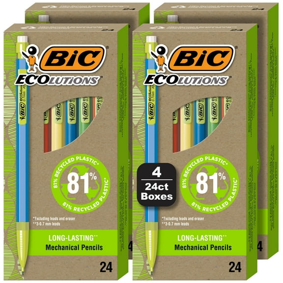 BIC Ecolutions Mechanical Pencils, 0.7 mm, #2 Lead, 96 Count