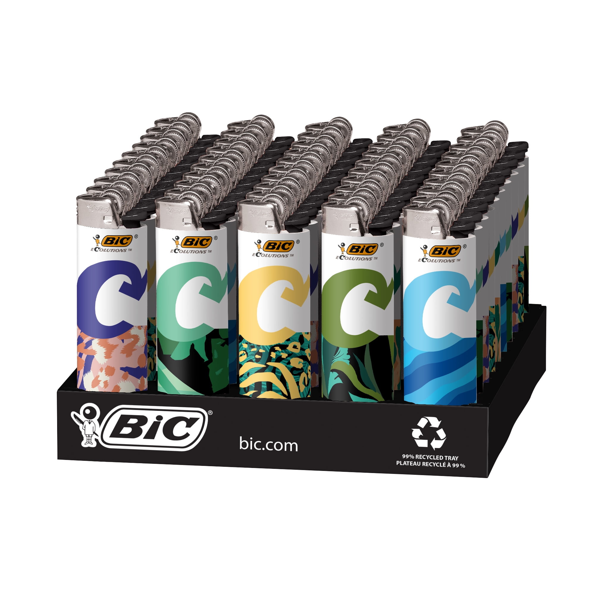 BIC Ecolutions Pocket Lighter, 50-Count Tray of Ecofriendly Candle Lighters