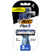 BIC Flex 3 Disposable Razors for Men, Manual Shaving Razors with 3 Blades, 3 Count