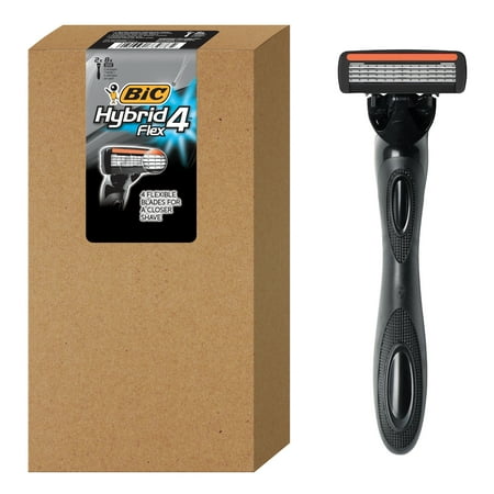 BIC Flex 4 Refillable Razors for Men, 4 Blades, 2 Handles and 8 Cartridges
