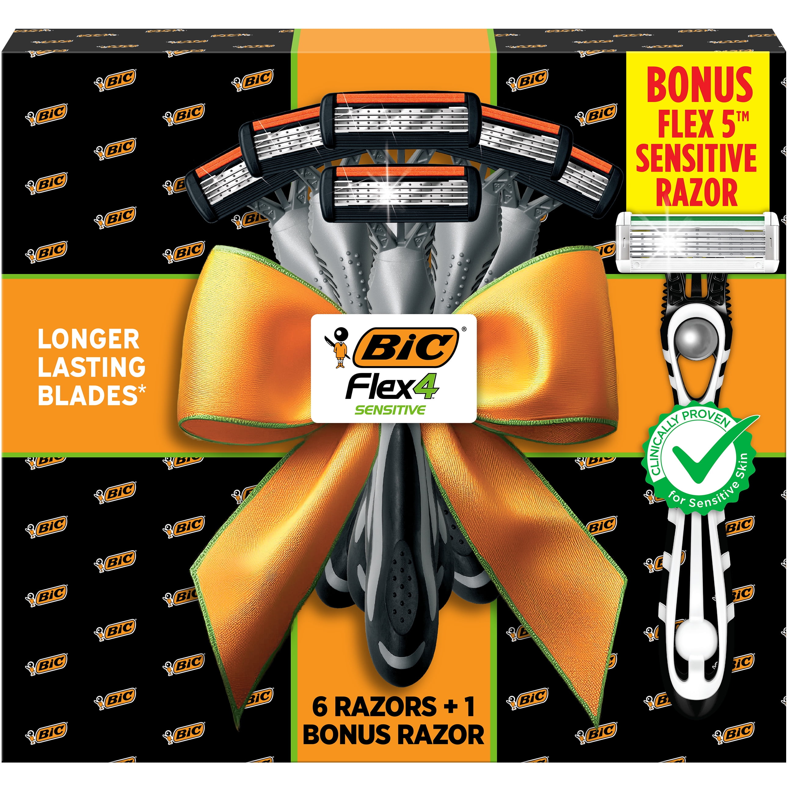 BIC Flex 4 Sensitive Men's Manual Razors, 6 Count with Bonus Flex 5 Sensitive Manual Razor