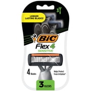 BIC Flex 4 Mens 4-Blade Disposable Razors, 3 Count