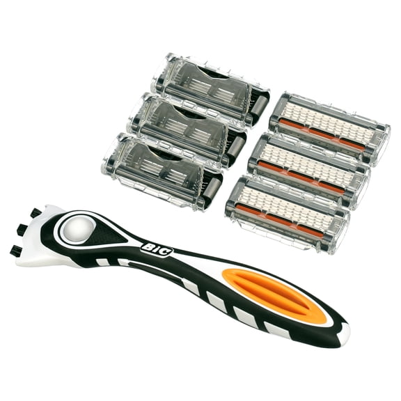 BIC Flex 5 Hybrid Men's 5-Blade Disposable Razor, 1 Handle and 6 Cartridges