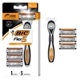 thumbnail interactive-video image 1 of BIC Flex 5 Men’s 5-Blade Refillable Manual Razors with 1 Handle and 3 Cartridges, Father’s Day Gift Idea, 1 of 10