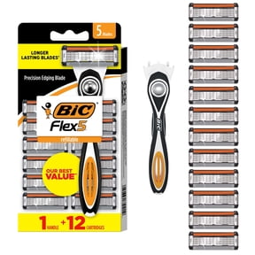 BIC Flex 5 Men's Refillable Razors, 5-Blades, 1 Handle, 12 Cartridges