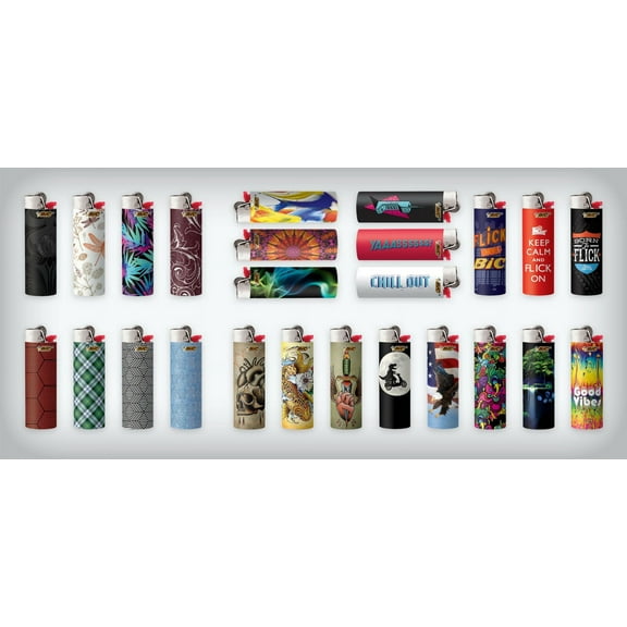 BIC Full Size Limited Special Edition Disposable Lighters Assorted Styles (10 Count)