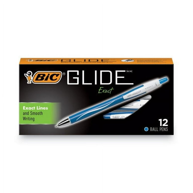 GLIDE Exact Ballpoint Pen, Retractable, Fine 0.7 mm, Blue Ink, Blue Barrel, Dozen GLIDE Exact Ballpoint Pen, Retractable, Fine 0.7 mm, Blue Ink, Blue Barrel, Dozen