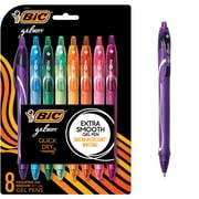 BIC GELOCITY QUICK DRY ASSORTED COLORS GEL PENS MEDIUM POINT 0.7MM 8-COUNTPACK