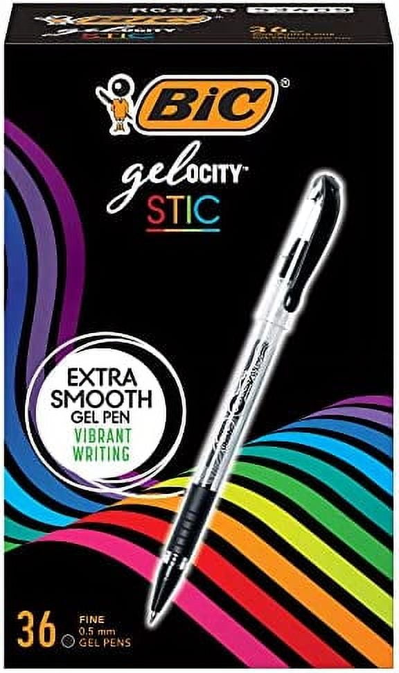 Retractable Gel Pens Black Ink,Fine Point 0.5mm with Soft Comfort Grip