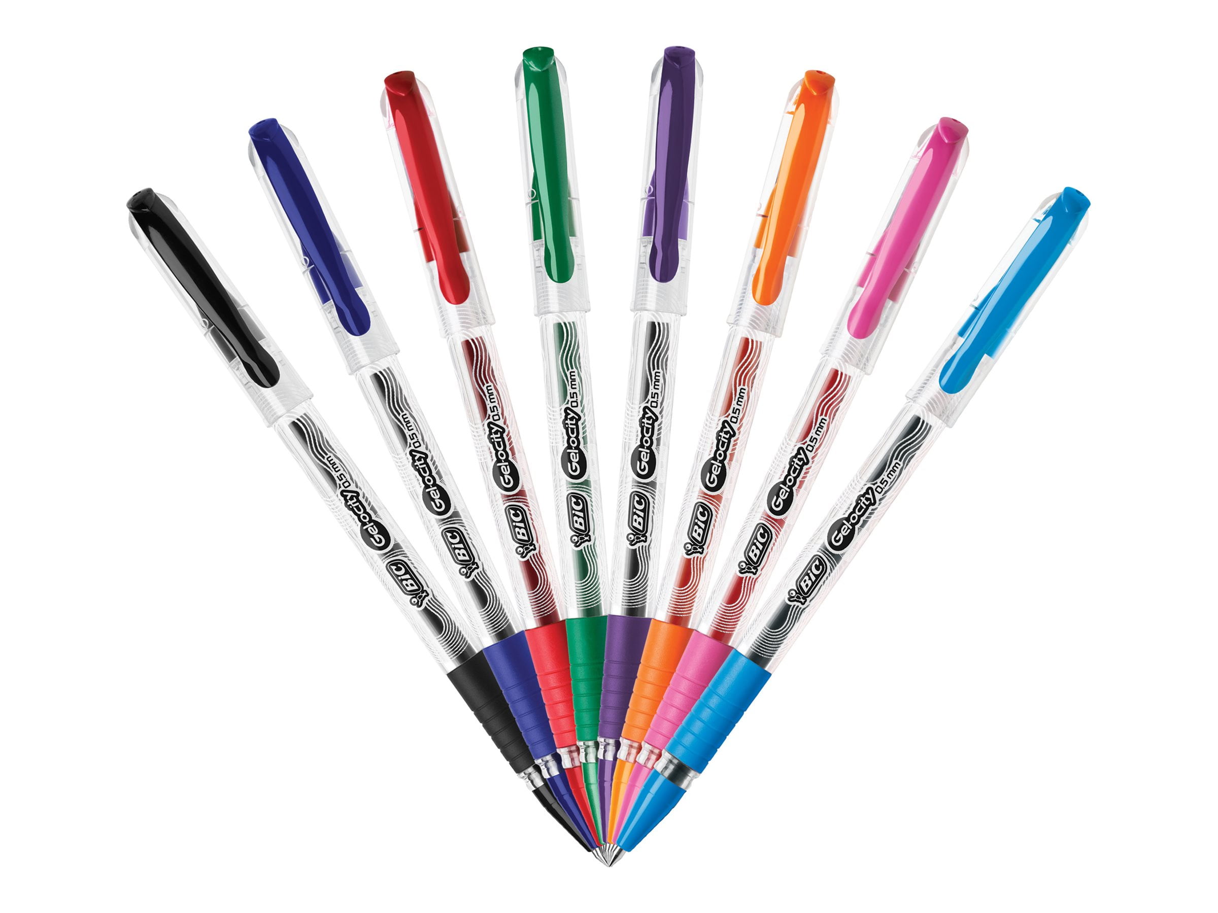 BIC Gel-ocity Stic - Rollerball pen - assorted colors - gel ink - 0.5 mm -  fine (pack of 8) 