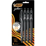 BIC Gelocity Quick Dry Black Gel Pens, Medium Point (0.7mm), 4-Count Pack
