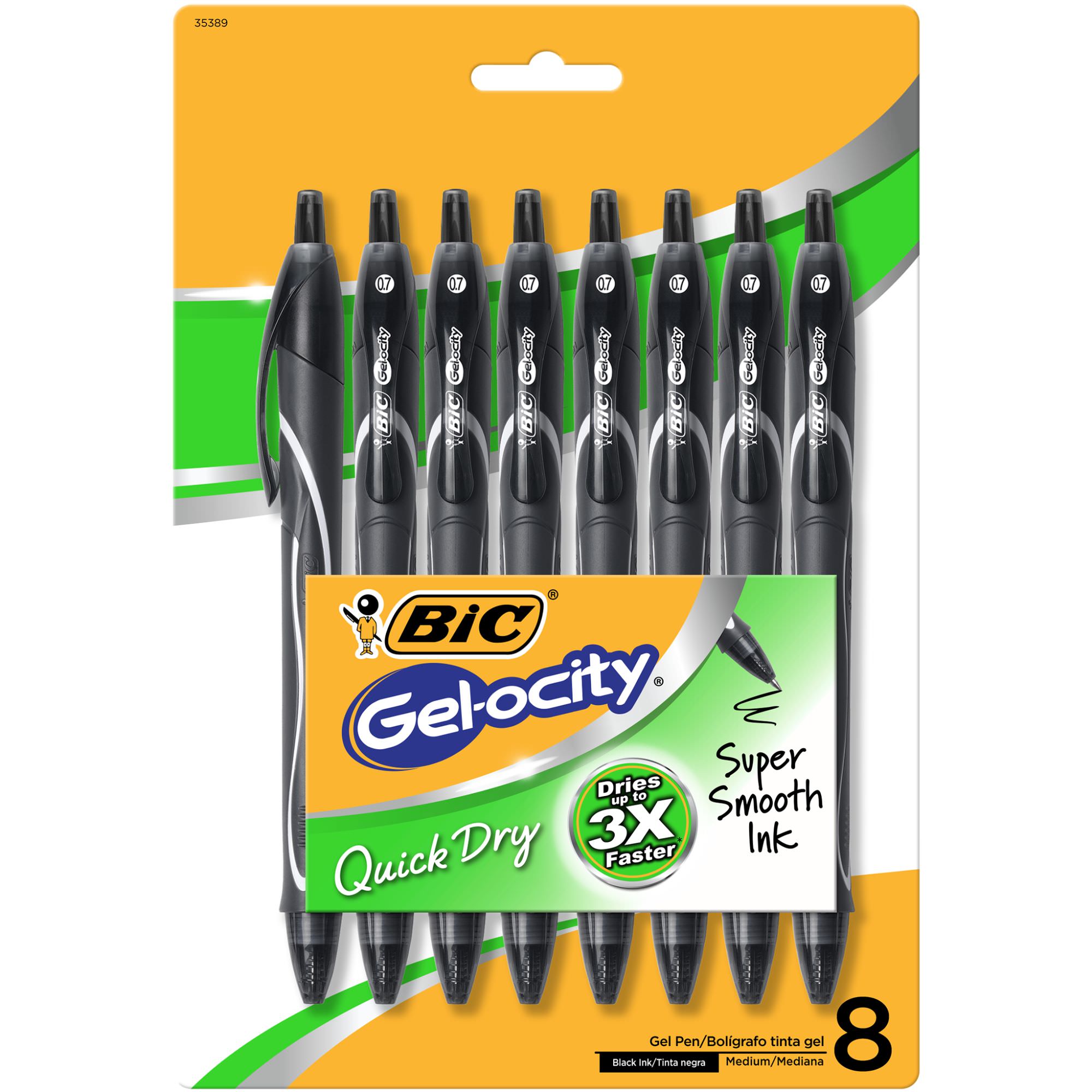 Black Erasable Gel Pens Fine Point Black Ink Pack of (4 Black Pen+ 8