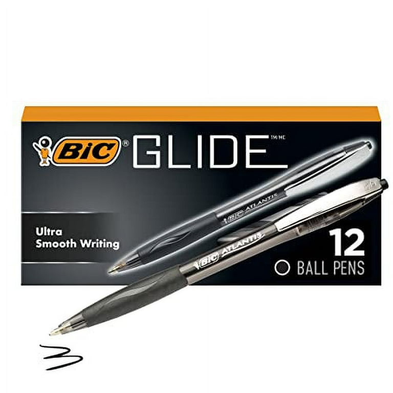 BIC Glide Retractable Ball Pen, Medium Point (1.0 mm), Ultra Smooth Pen  Black