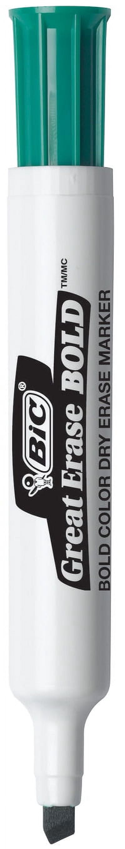 BIC Great Erase Bold Tank-Style Dry Erase Marker, Chisel Tip, Green ...