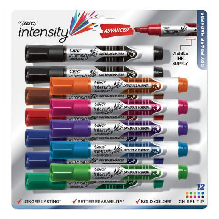 Intensity Advanced Dry Erase Marker, Tank-Style, Broad Chisel Tip, Assorted Colors, Dozen Intensity Advanced Dry Erase Marker, Tank-Style, Broad Chisel Tip, Assorted Colors, Dozen