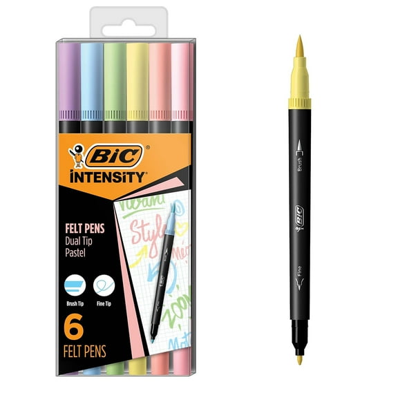 BIC Intensity Art Marker Single Piece Fine Point, Pastel, 6 Count