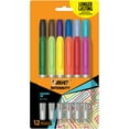 thumbnail image 1 of BIC Intensity Assorted Colors Fashion Permanent Markers, Fine Point, 12-Count Pack of Color Markers, 1 of 6