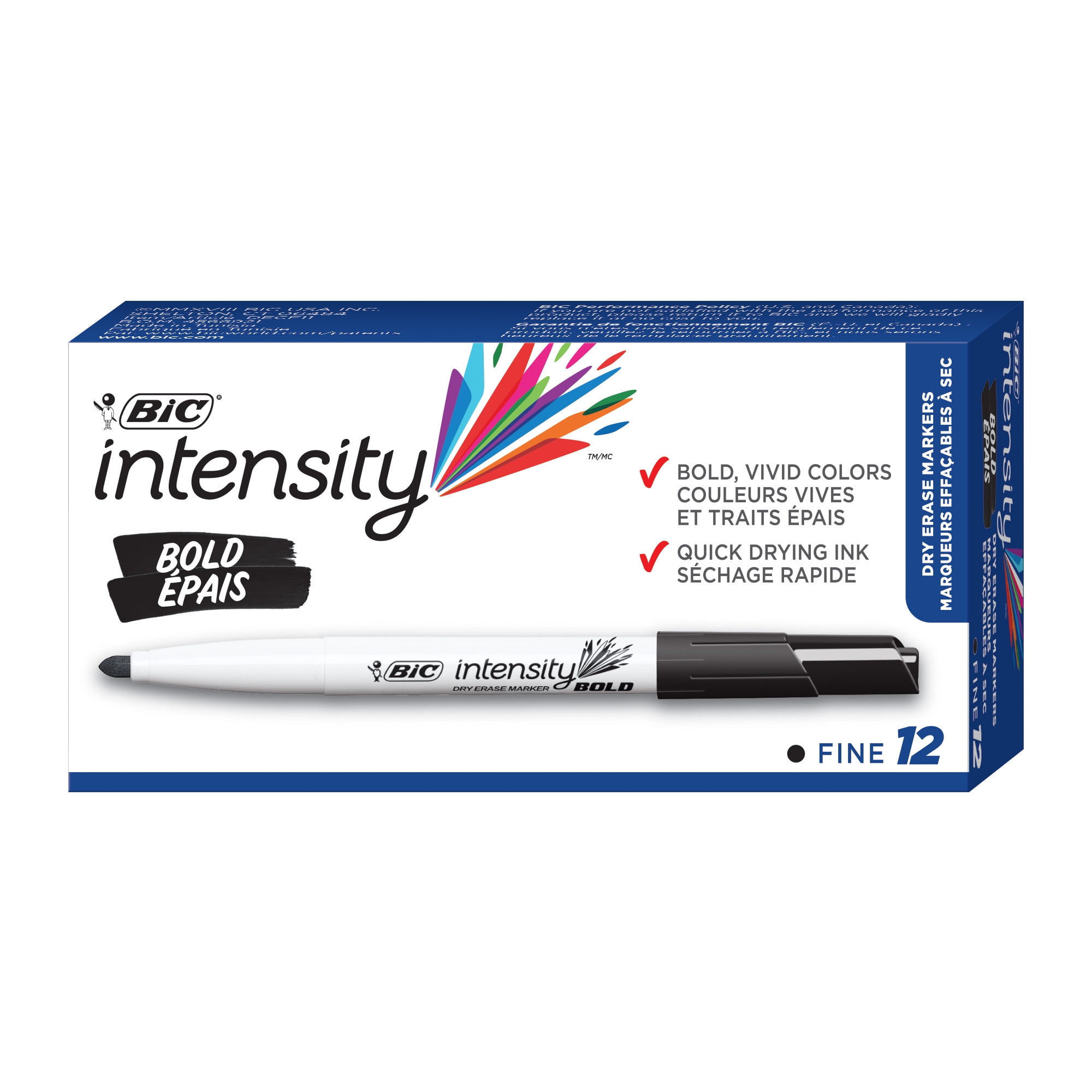 BIC Intensity Bold Dry Erase Pocket Marker, Fine Point, Quick Drying