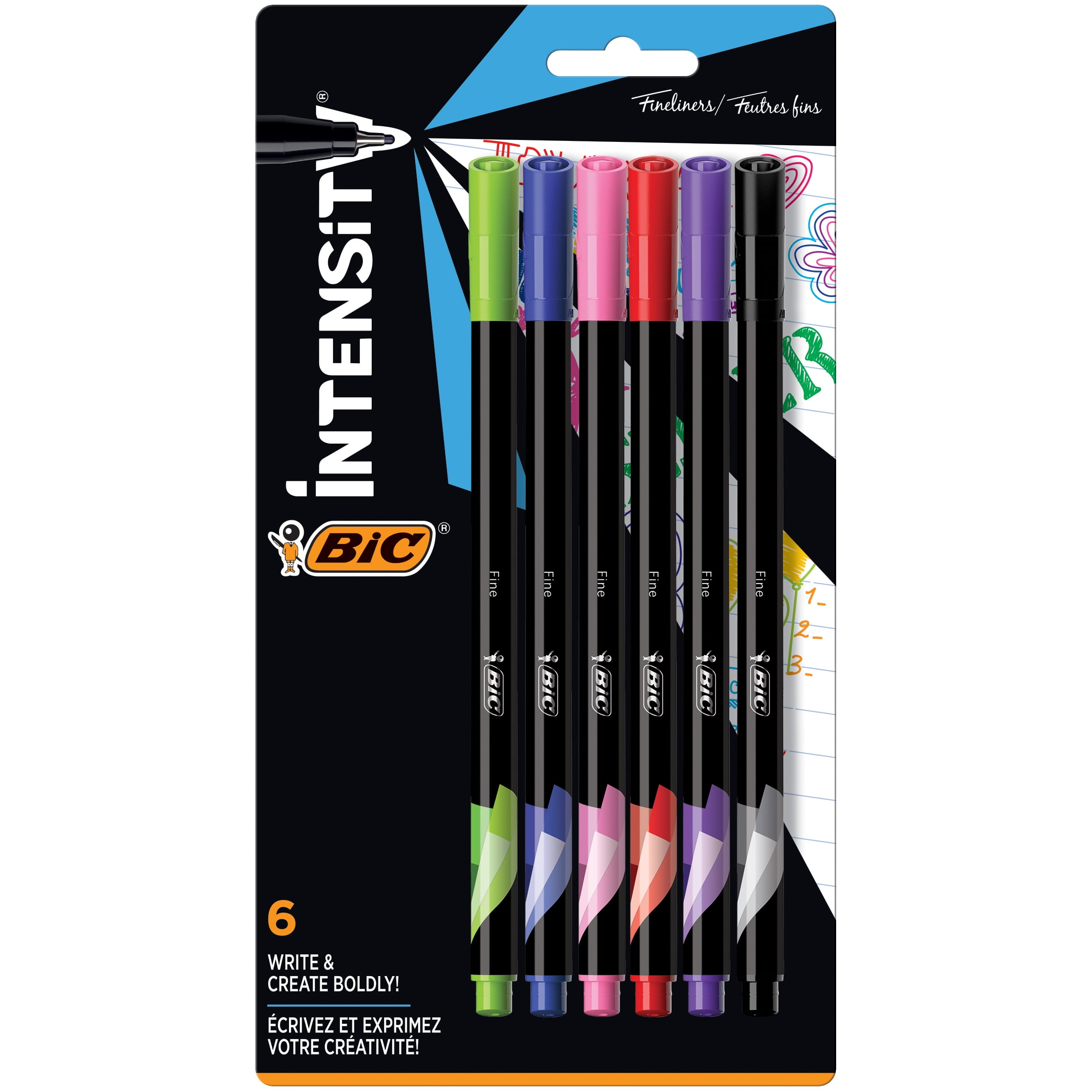 Bic Intensity Fashion Permanent Markers, Ultra Fine Point, Assorted Colors, Non-Slip Grip for Comfort & Control, 36-Count