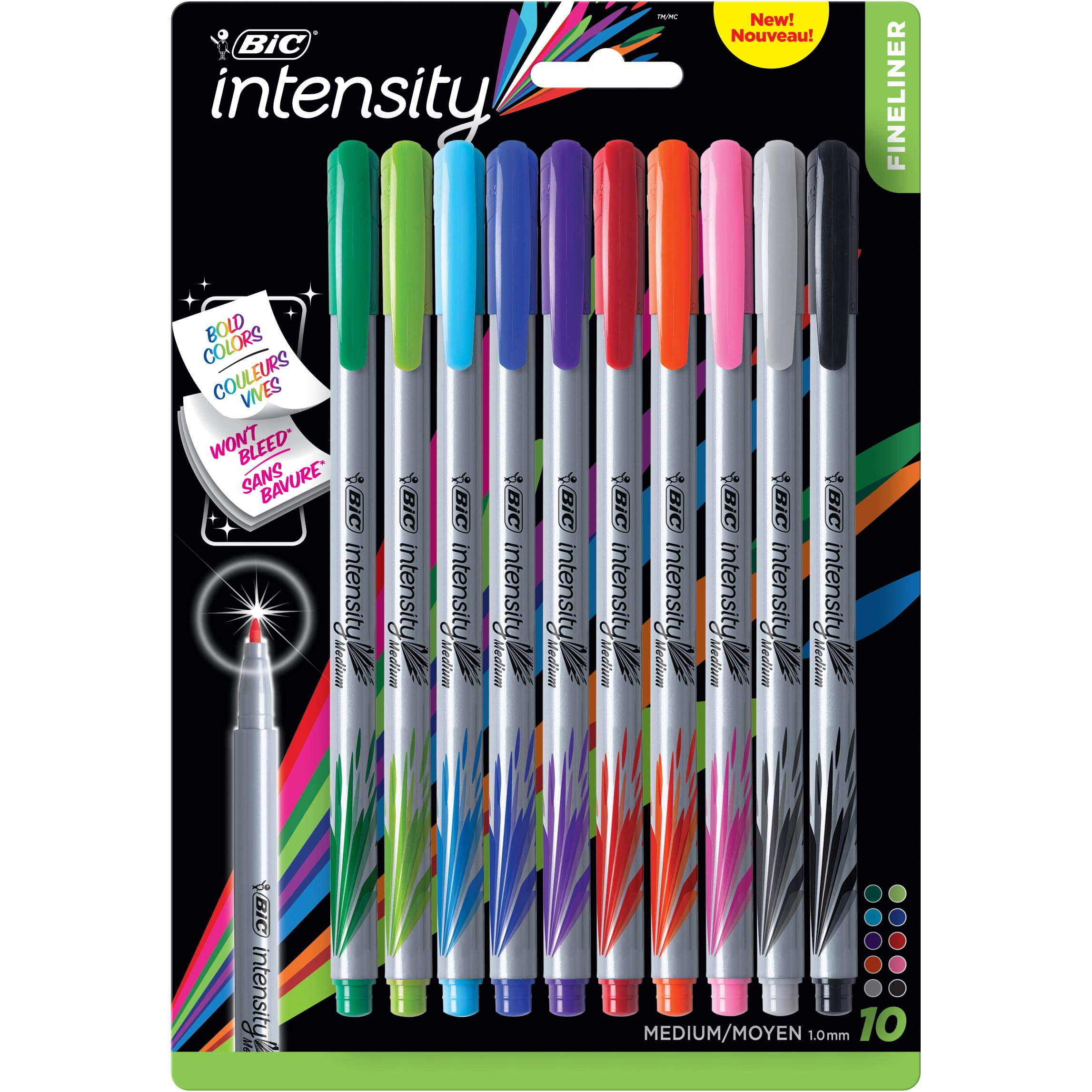 BIC Intensity Fineliner Color Collection Pens, 20 pk