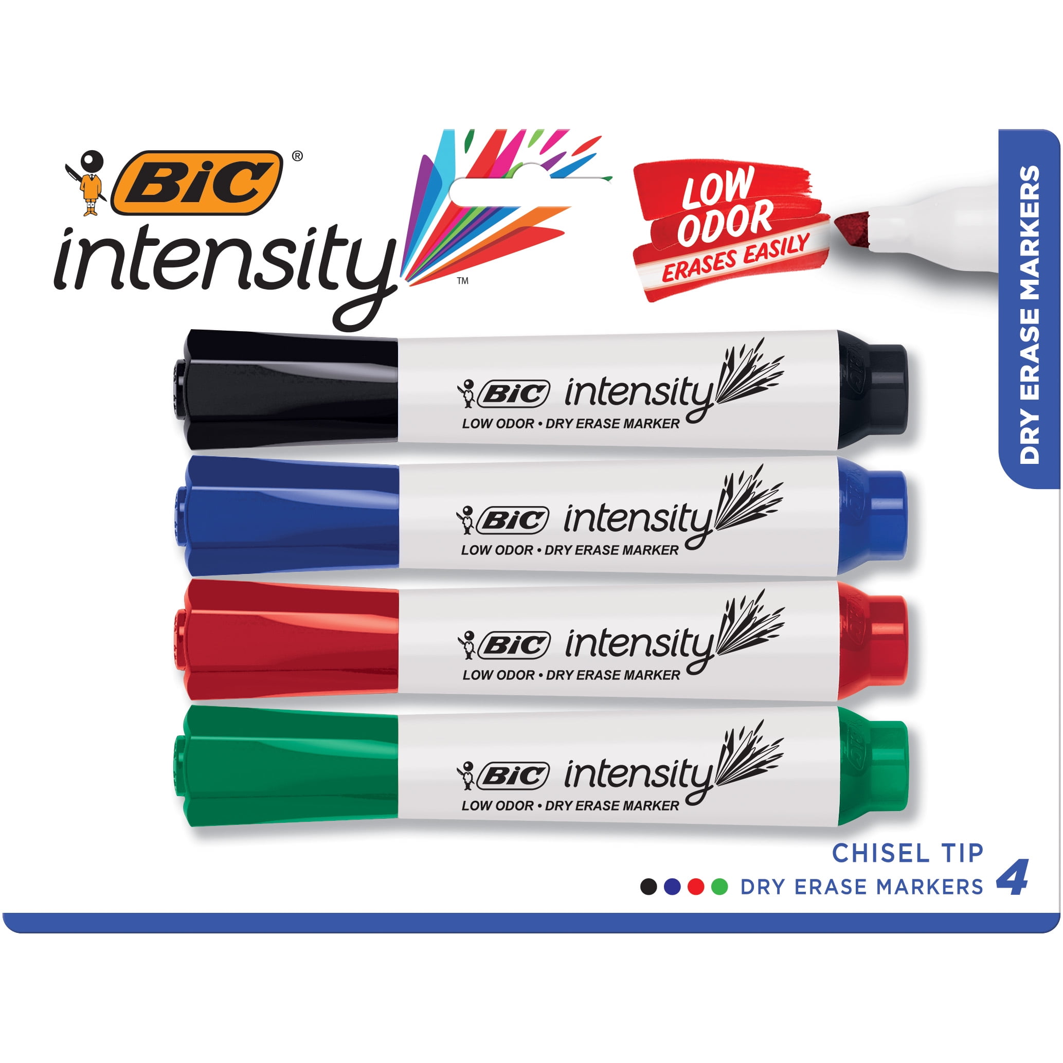 Bic Great Erase Low Odor Dry Erase Markers, Fine Point, 4 per Pack, 6 Packs