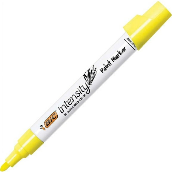 BIC Intensity Paint Markers - Bullet Marker Point Style - Yellow - 12 / Dozen