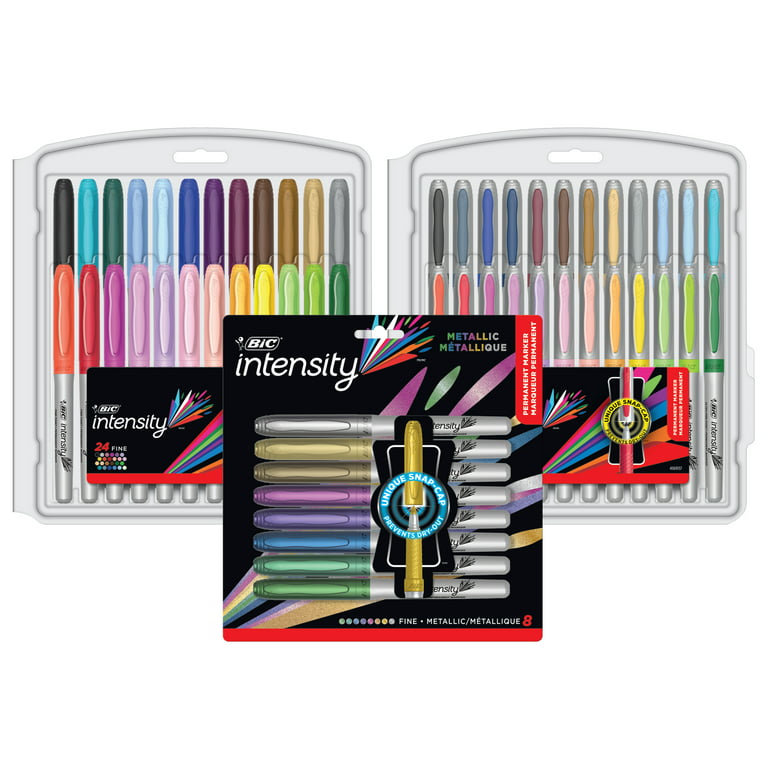 BIC Intensity Fashion Permanent Marker, Ultra Fine Point, Assorted Colors,  26 Count