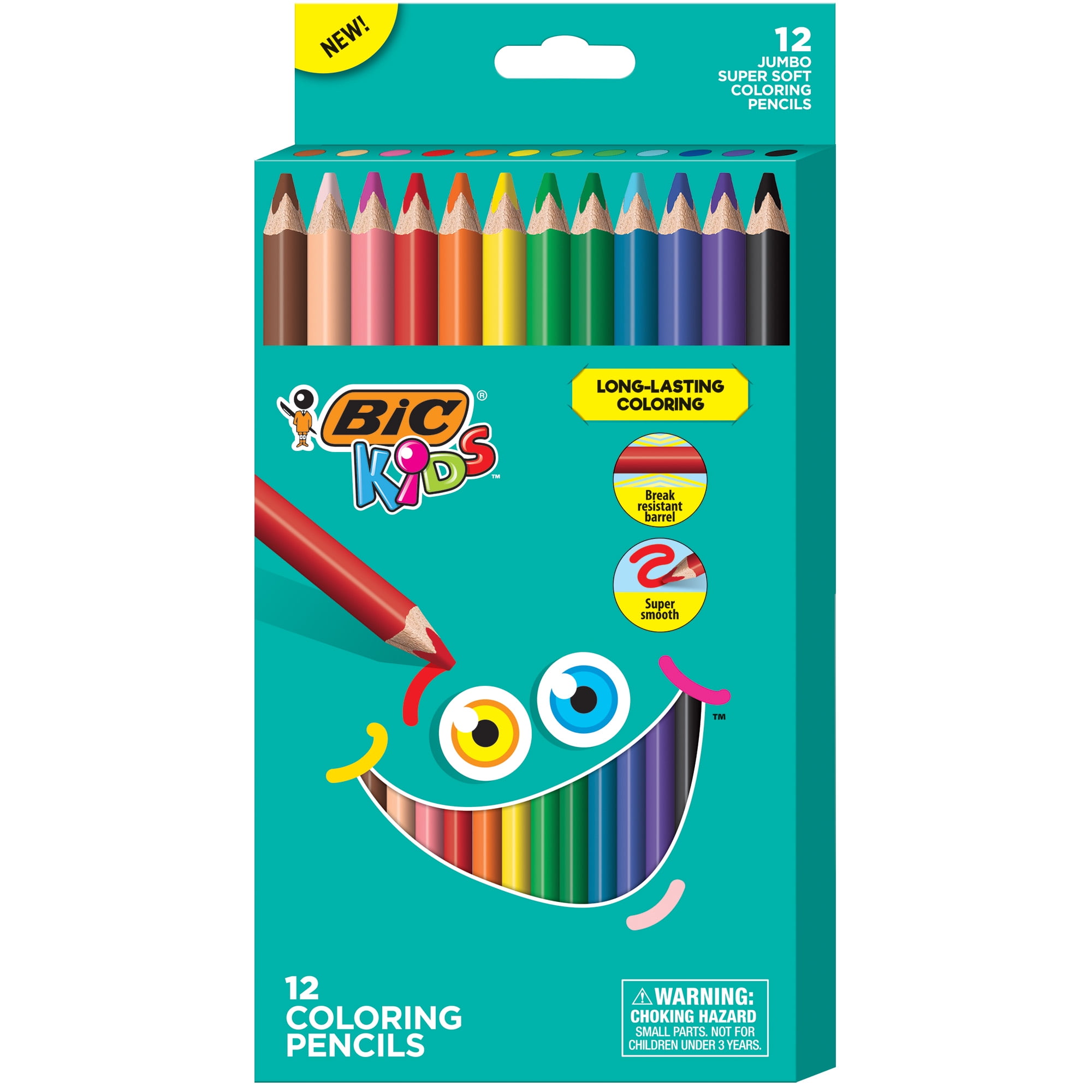 Kids Jumbo Coloring Pencils, 1 Mm, Hb2 (#2), Assorted Lead, Assorted Barrel  Colors, 12/pack